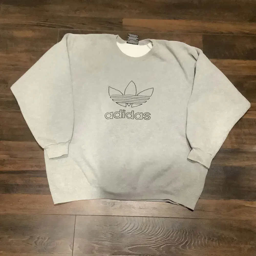 Vintage‎ 90s Adidas Trefoil Embroidered Crewneck XL Sweatshirt Made in USA